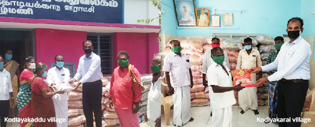 5kg rice bags were distributed by Chemplast Sanmar