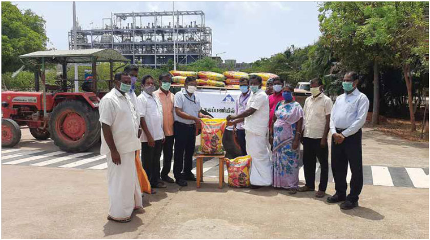 Rice distribution to villages